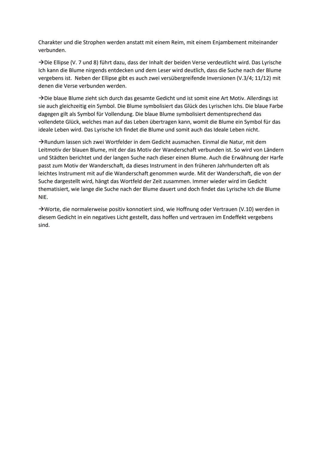 Die Blaue Blume
Das Gedicht,,die blaue Blume", aus dem Jahr 1818, verfasst von Joseph von Eichendorff handelt von
einer anstrengenden und do