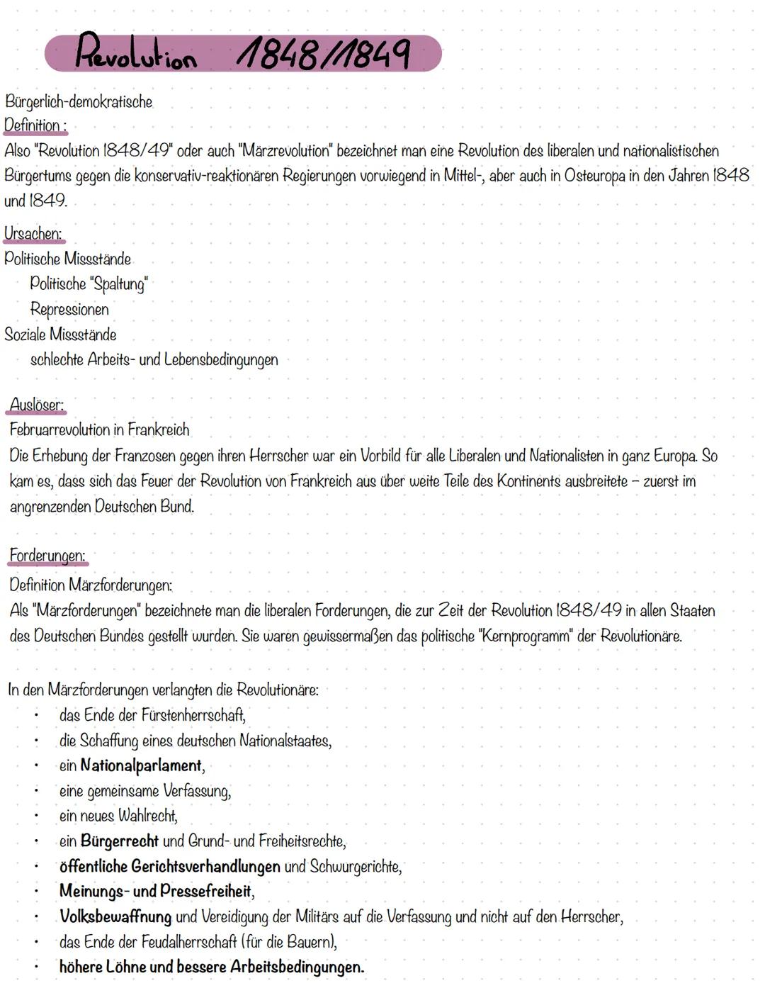 Revolution 1848/1849
Bürgerlich-demokratische
Definition:
Also "Revolution 1848/49" oder auch "Märzrevolution" bezeichnet man eine Revolutio