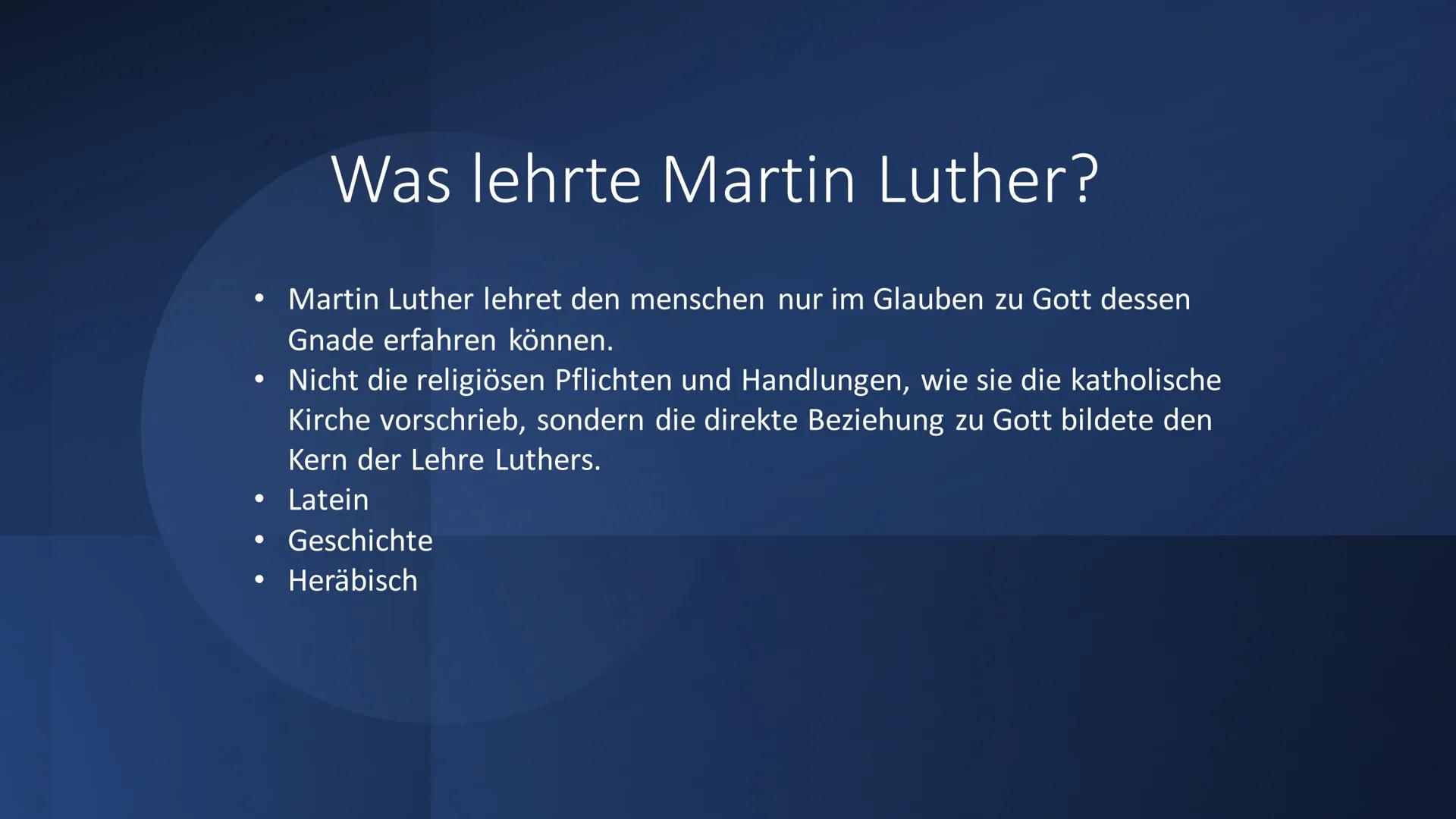 Luther und die
Reformation
Von Helena Ge., Louisa W., Julia
B., Helena Go. und Karla B.
ト
V
Γ # Inhaltsverzeichnis
* Steckbrief Martin