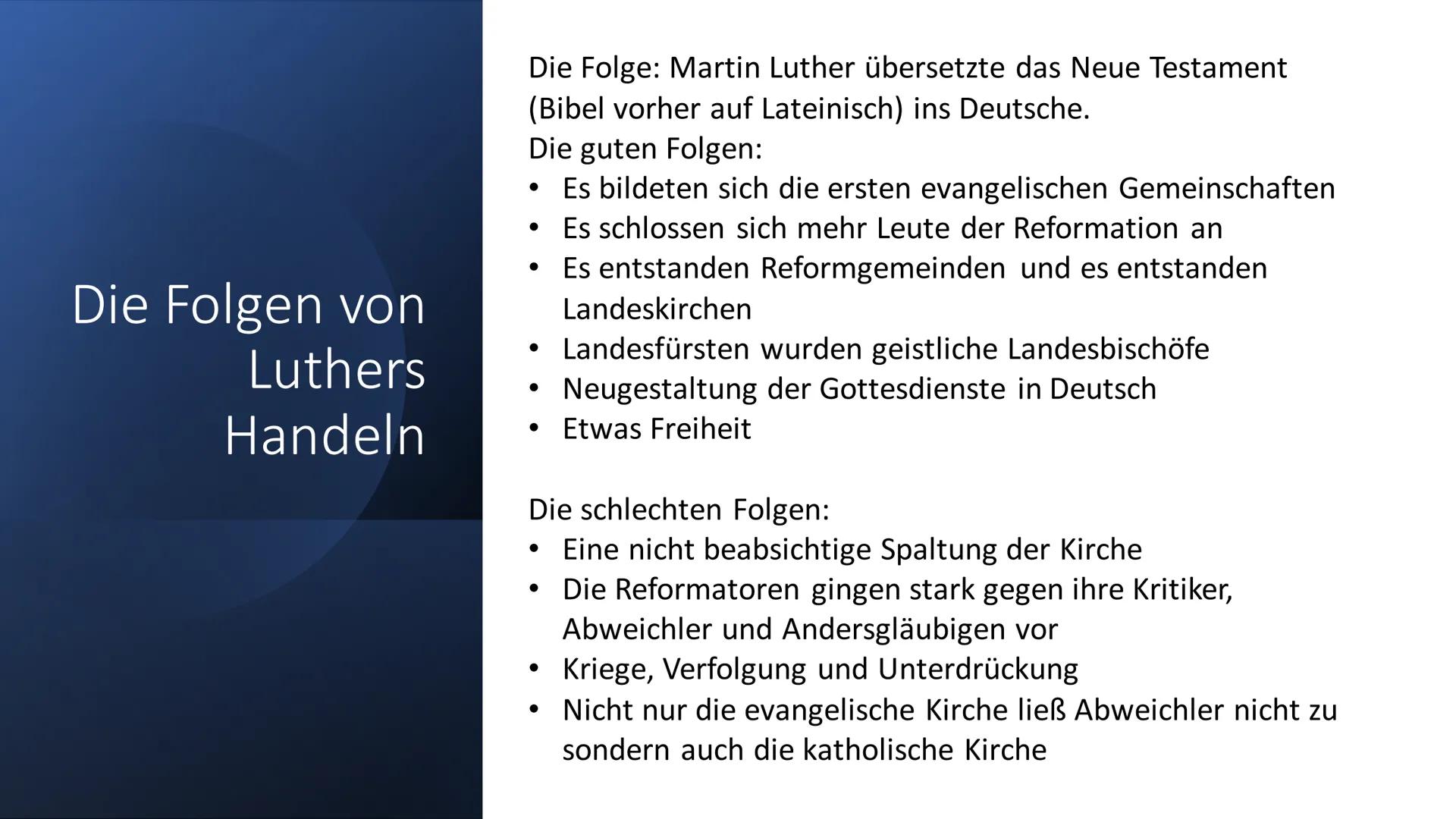 Luther und die
Reformation
Von Helena Ge., Louisa W., Julia
B., Helena Go. und Karla B.
ト
V
Γ # Inhaltsverzeichnis
* Steckbrief Martin