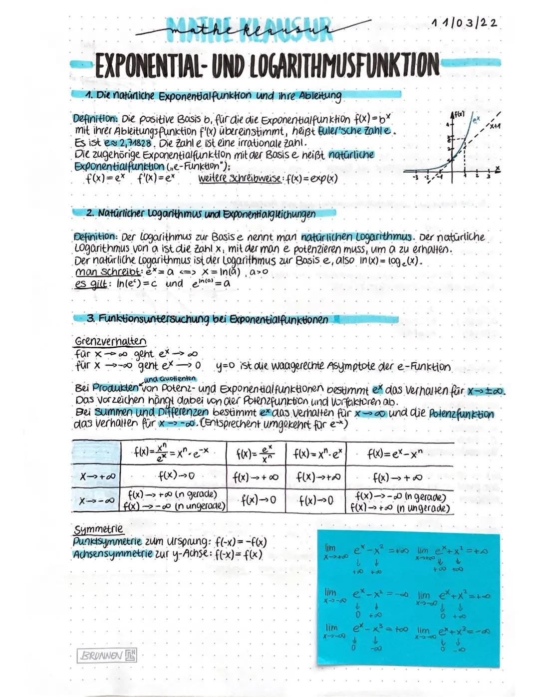 # mathekl
KS1 22/10/2 1
# DIFFERENZIALRECHNUNG
1. Ableitungsregein, höhere Ableitungen
Potenzregel
für Funktion f mit f(x)=x² gilt: f'(x)