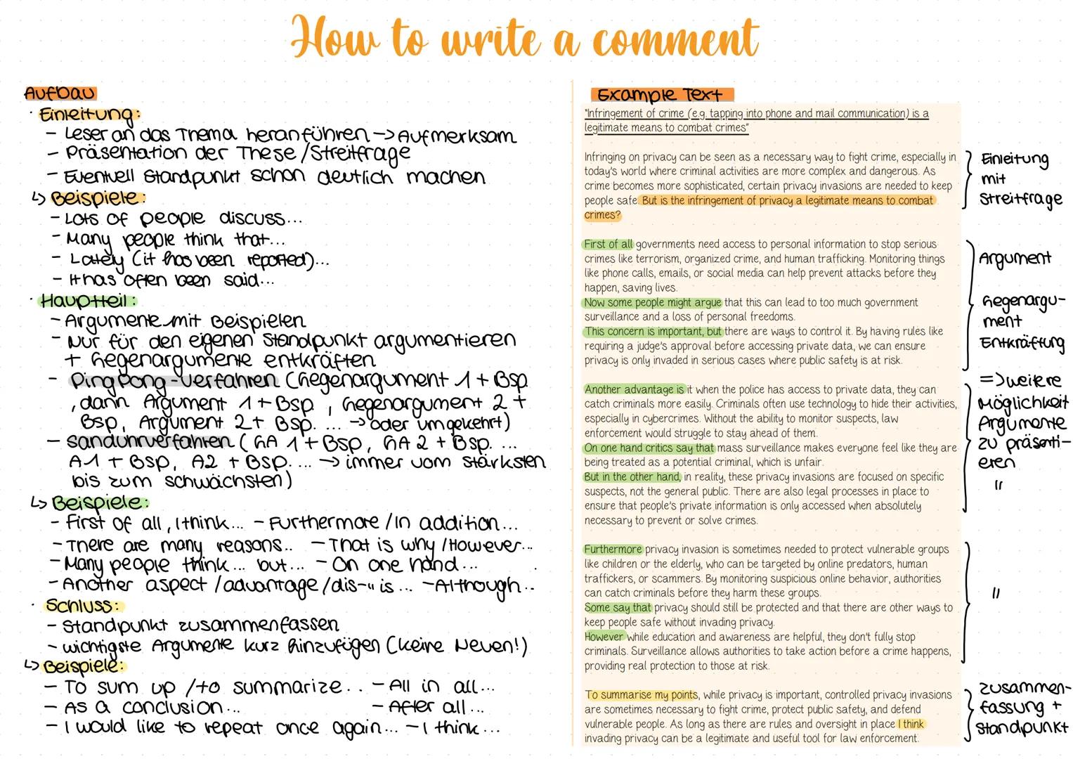 # How to write a comment
Aufbau
• Einleitung:
- Leser an das Thema heranführen Aufmerksam
- Präsentation der These/Streitfrage
- Eventu