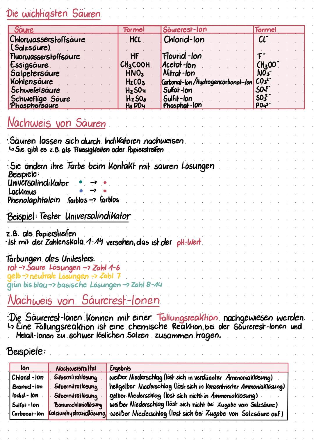 # Sauren
Was sind Säuren?
Sie sind eine bestimmte Stoffklasse.
Säuren sind chemische Verbindungen, die in der Lage sind ein oder auch mehr