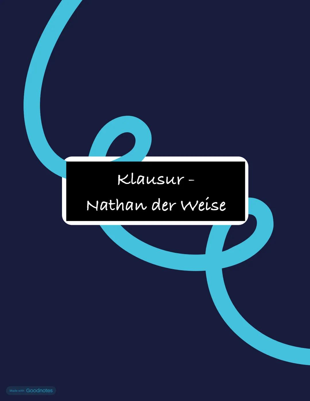 Klausur -
Nathan der Weise # 3. Deutschklausur - Nathan der Weise
## 1 Aufzug:
### 1. Auftritt
Personen: Daja, Nathan
Handlung:
Nathan k