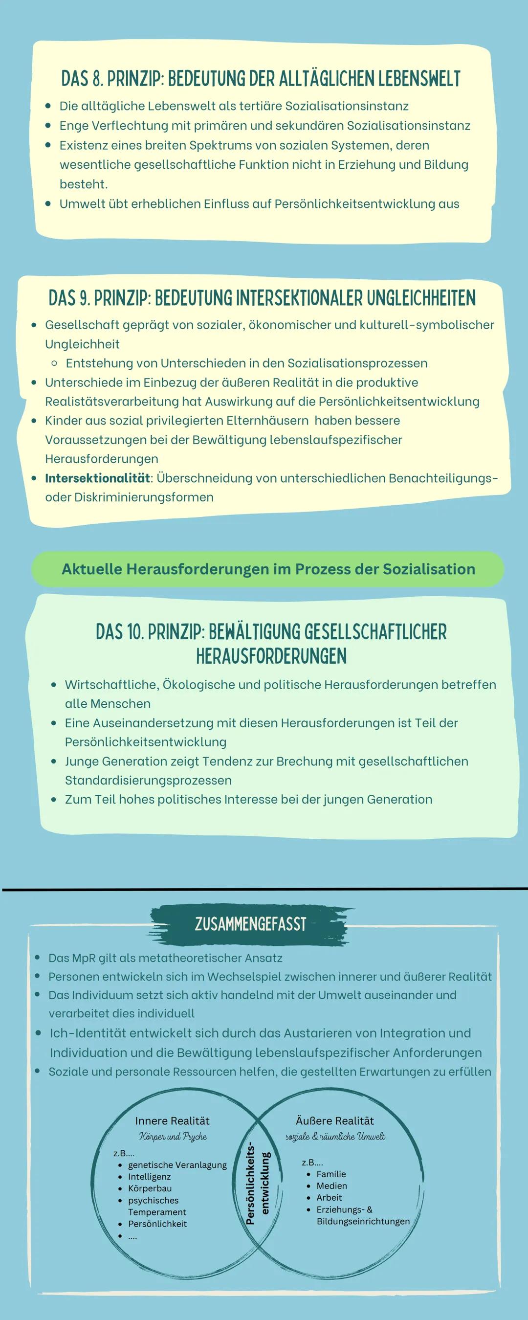 DIE 10 PRINZIPIEN NACH
BAUER/HURRELMAN
Die zehn Prinzipien des Modells der produktiven Realitätsverarbeitung
im Überblick
Theoretische Grund