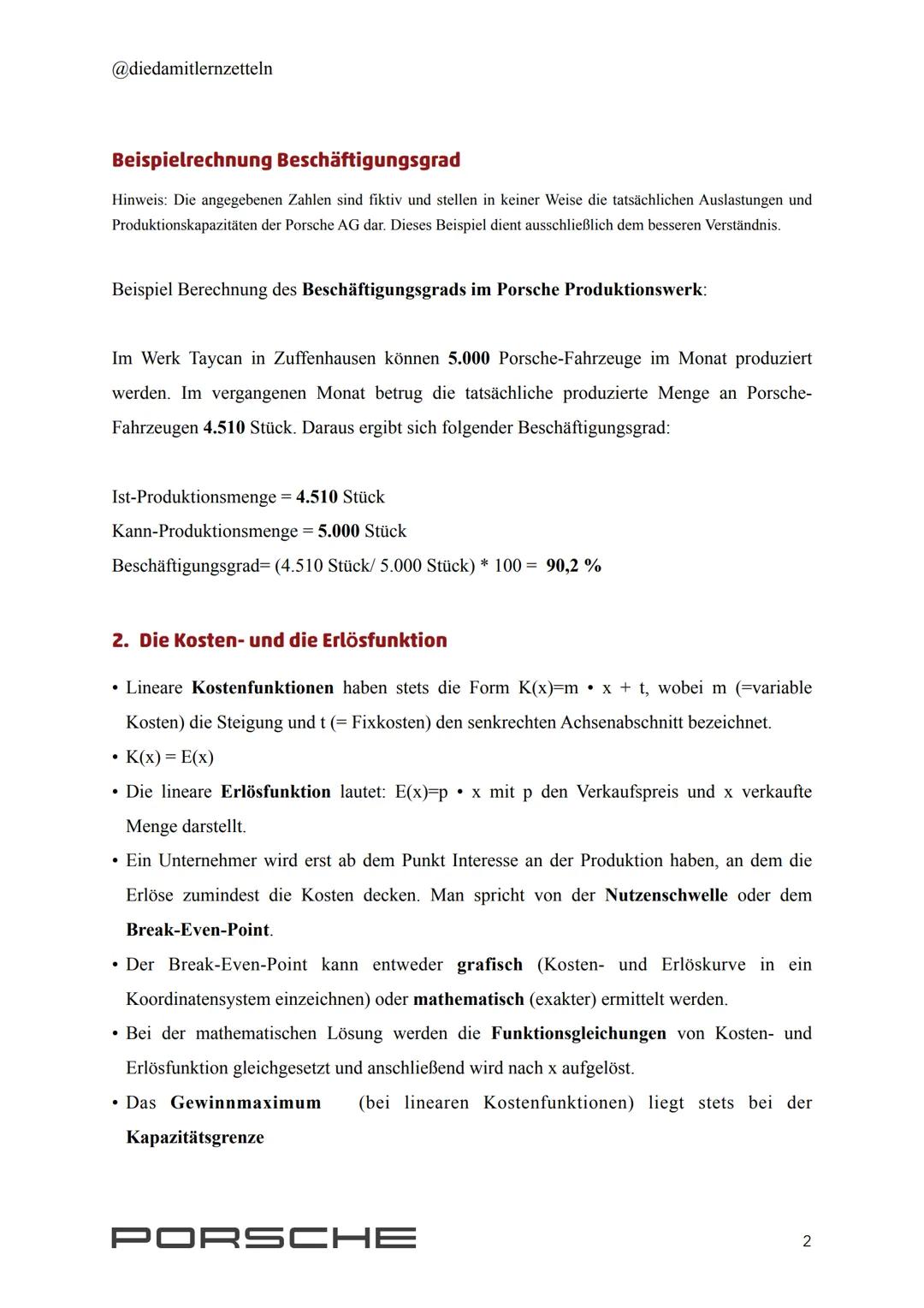 @diedamitlernzetteln
Kosten und Preisberechnung
1. Kosten bei der Leistungserstellung
Definition: Der in Geld bewertete Verzehr von Produkti