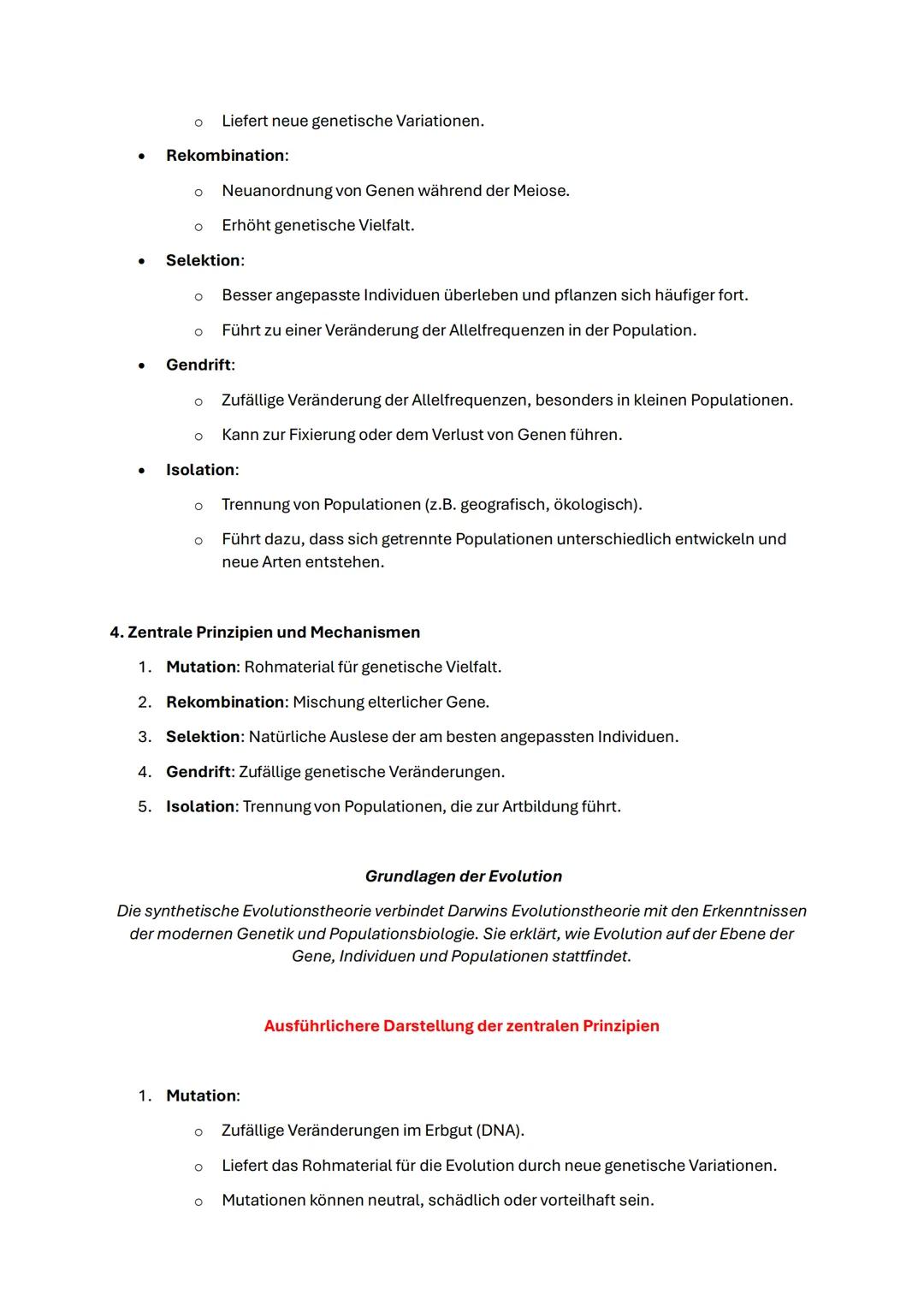 # Evolution: Synthetische Evolutionstheorie
Mutation
Rekombination
(Gentransfer)
Isolation
Migration
Gendrift
Genpool
Individuen
Selekti