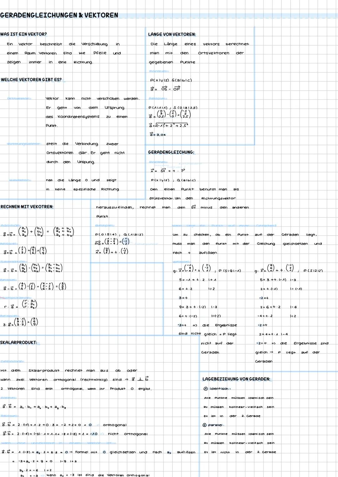 Vektoren Mathe Q1 / Q2