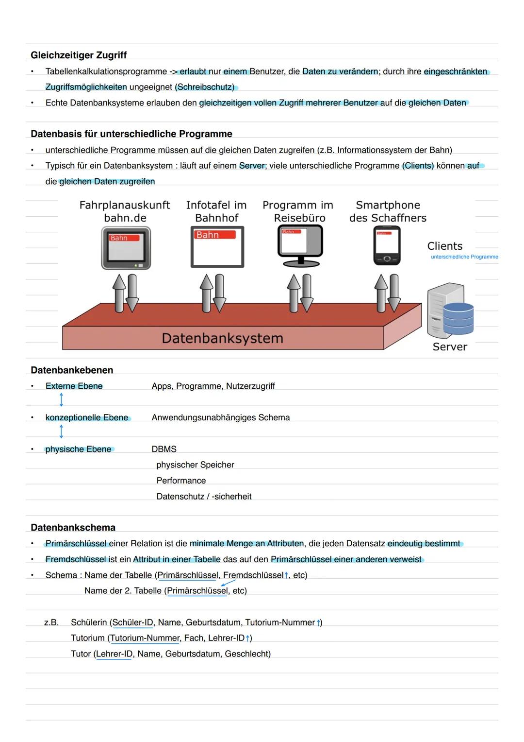 # DATENBANK
- speichert Information in einer festgelegten Struktur
- weisen logische Zusammenhänge auf
- Datenbankmodelle sind nur ein Aus