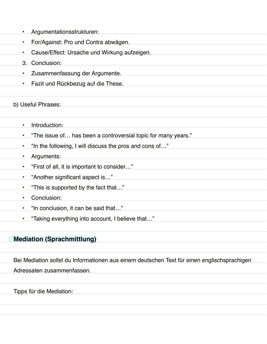# Lernzettel: Englisch Abitur 2025 (NRW)
Klausurformate
Im Abitur wird zwischen drei Aufgabenformaten unterschieden:
- Text-based Task: A