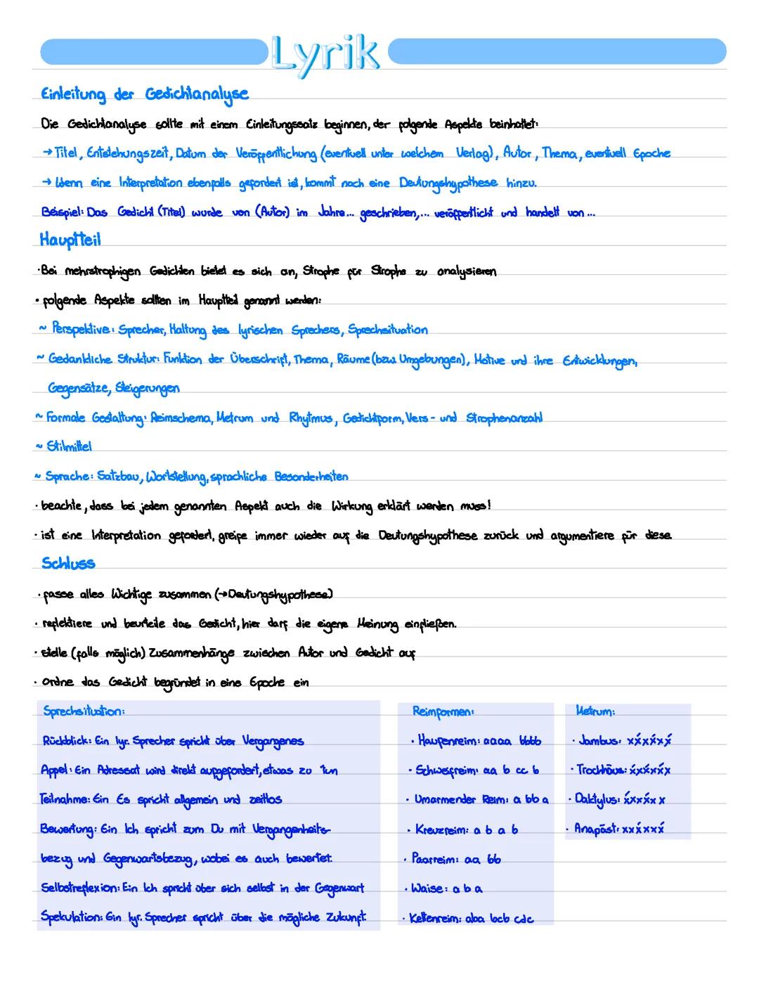 Gedichtanalyse und Gedichtinterpretation