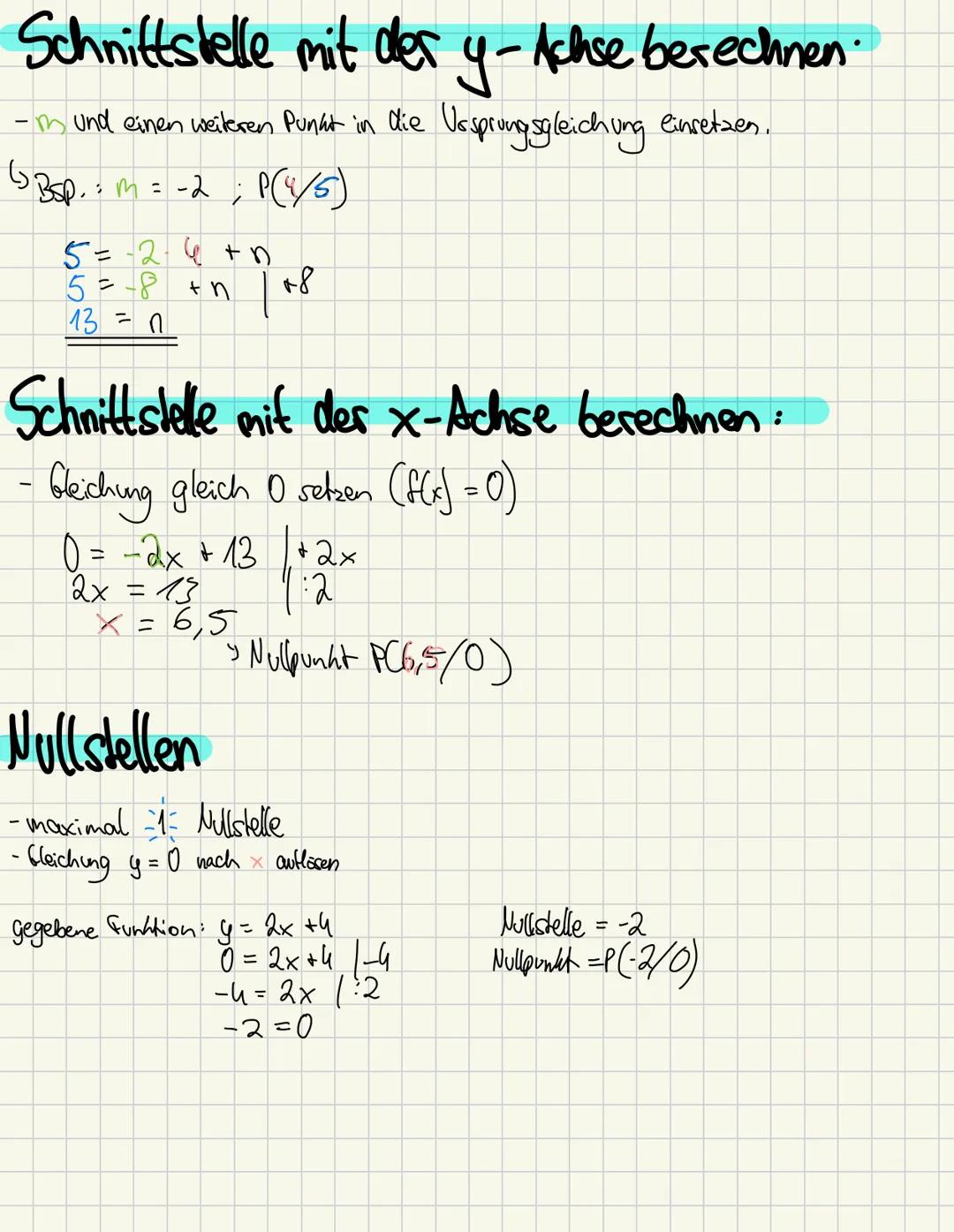 # LINEARE FUNKTIONEN
Darstellung im Koordinatensystem: Graphische Darstellung
Funktionsgleichung: y=mx+
Steigung
ney-Achsen abschnitt
B