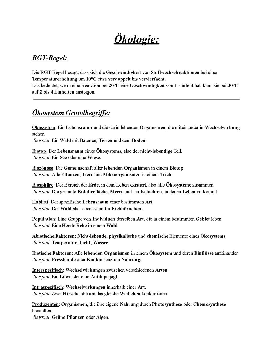 Ökologie GK Q1 NRW