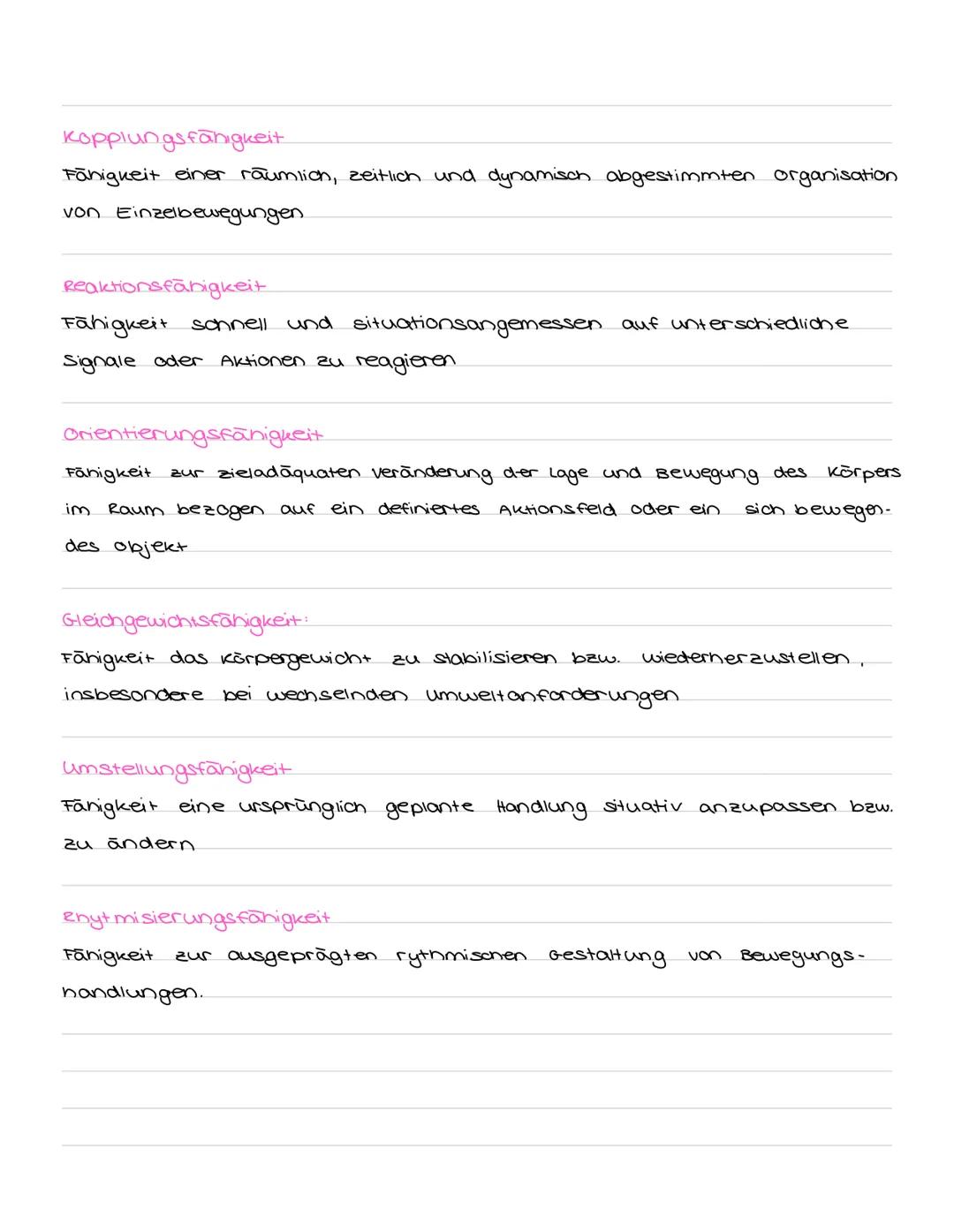 sportmotorische Grundeigenschaften - sportmotorische Fähigkeiten.
=> Motorische Grundeigenschaften / sportmotorische Fähigkeiten bestimmen.