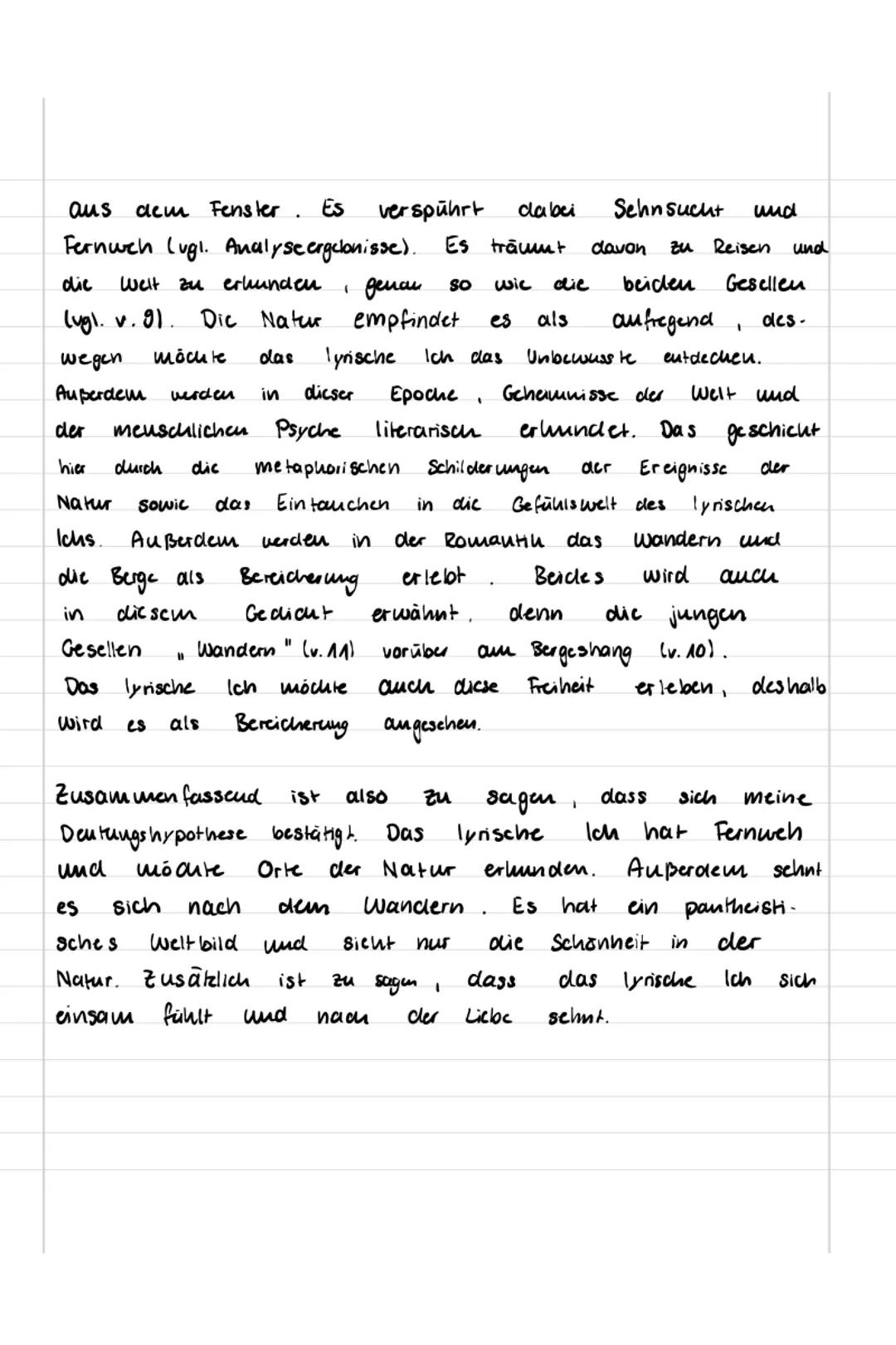 # ANALYSE
Das Gedicht „Schnsucht“ wurde 1830/31 von Joseph von Eichen-
dorff verfasst und handelt cinem lyrischen Ich, dass in einer
Sommeru
