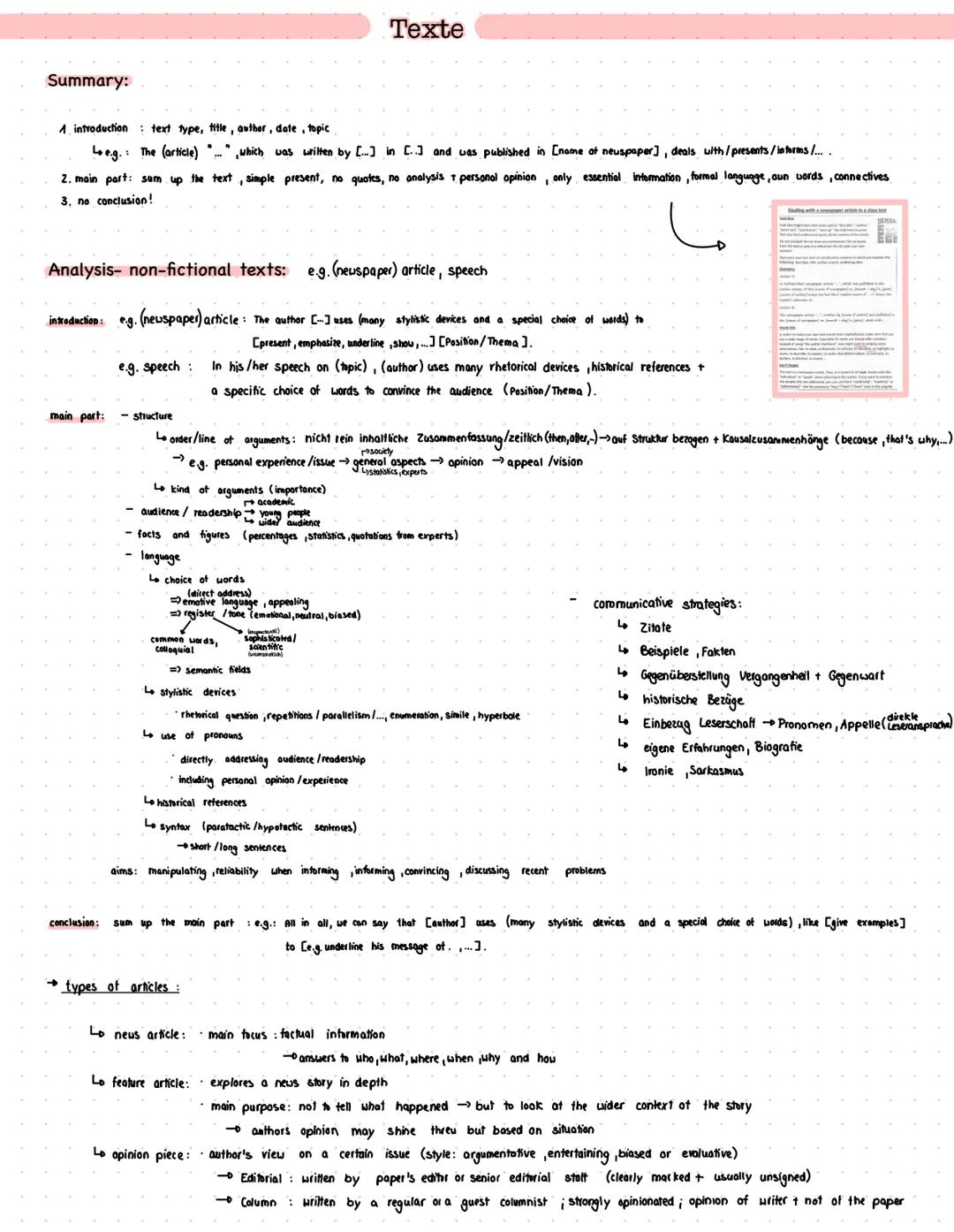 Aufbau Texte- Englisch LK