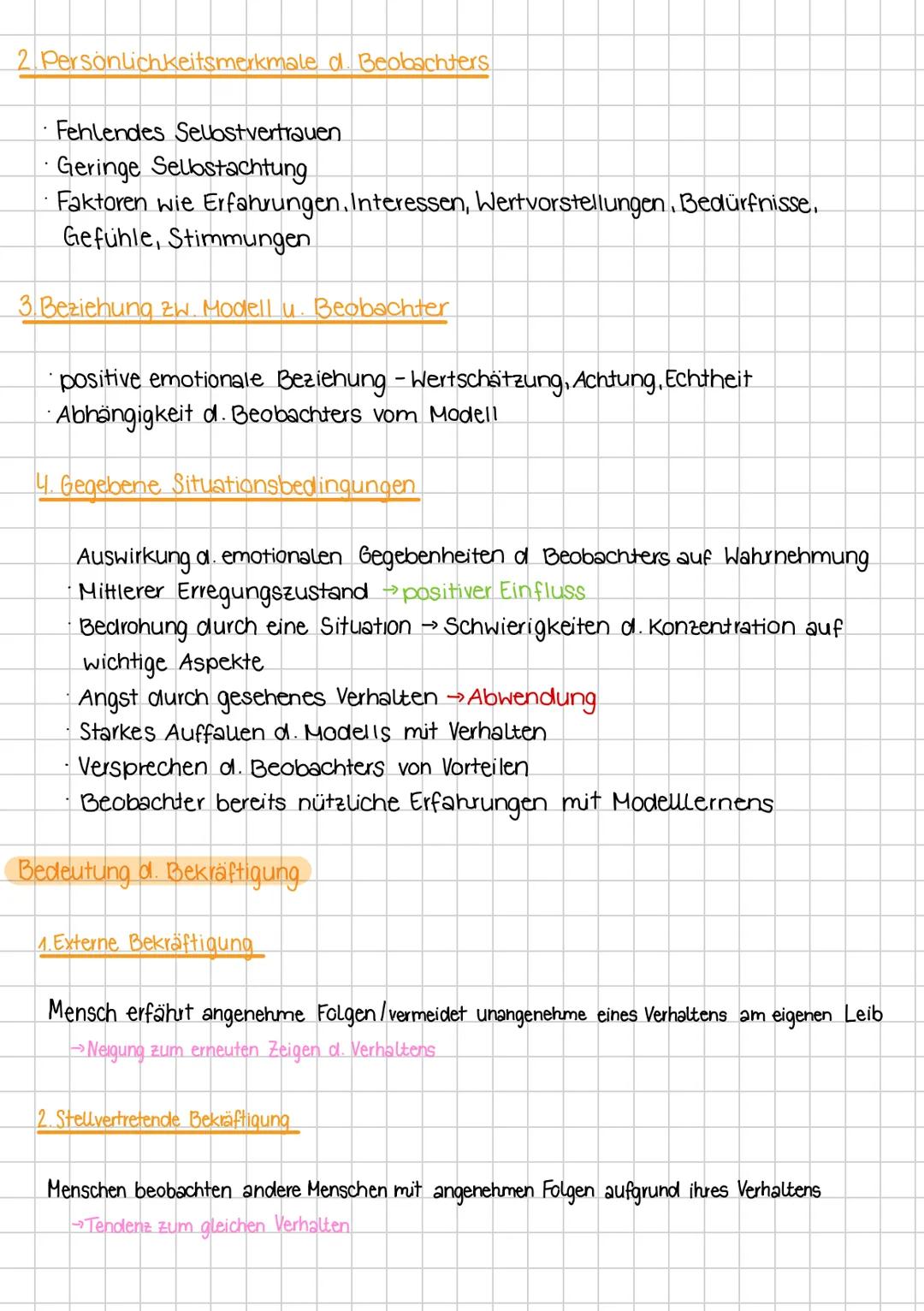 Lernen am Modell # Definition
☑ Lernen am Modell beschreibt den Prozess, in welchem eine Person, der
Beobachter bestimmte Verhaltensweisen