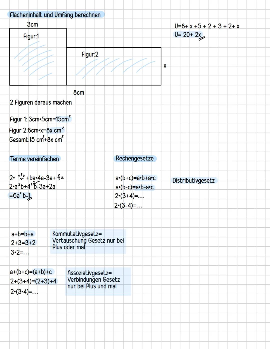 MATHE
Für die Klassenarbeit lernen
Terme mit variablen vereinfachen
2x+3x=5x
2x + 3y+4x+7y= 6x + 10
10x-17y+3x+10y=13x-74
x+x+x+x=4+x=4x
y+y