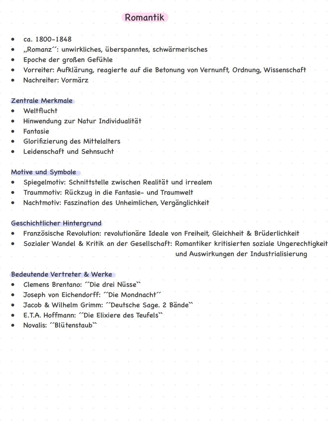 Epochen
Klassenarbeit 2024 Frühmittelalter
500-1180
Hochmittelalter
1170-1250
Spätmittelalter
1250-1500
Renaissance
Romantik
Moderne DDR/BRD