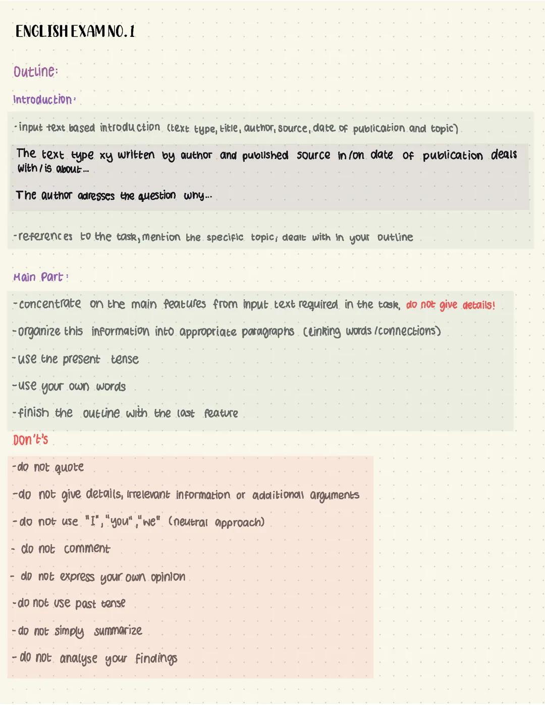 Summarize/Outline/Comment