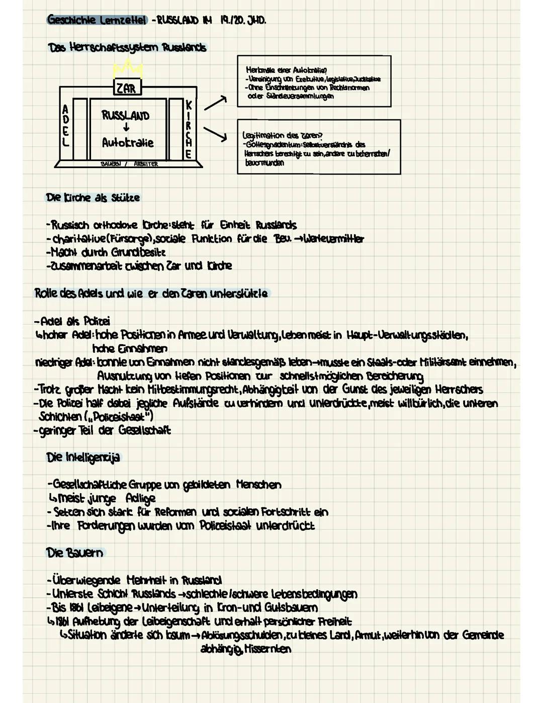 Anfänge der russischen Revolution 12.Klasse