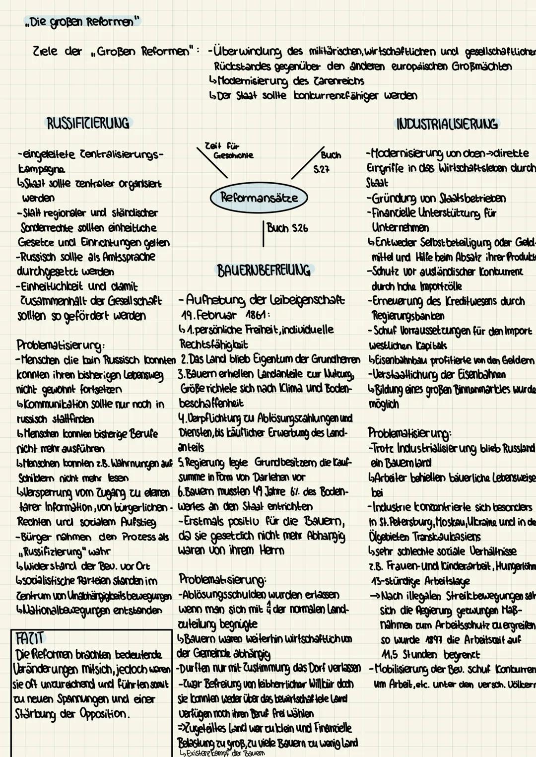 Geschichte Lernzettel - RUSSLAND IM 19./20. JHD
Das Herrschaftssystem Russlands
Merkmale einer Autokratie?
-Vereinigung von Exekutive, legis