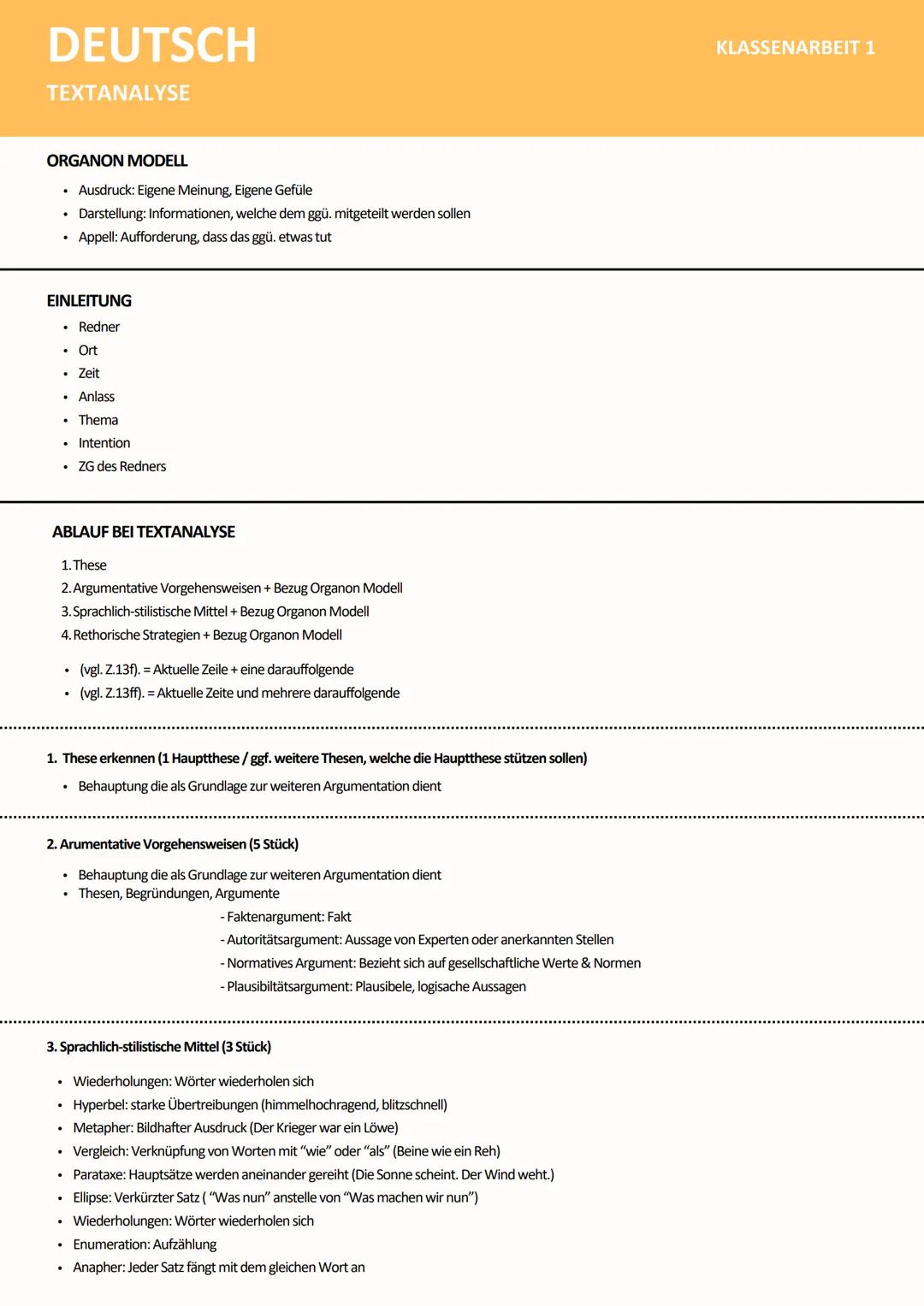 DEUTSCH
TEXTANALYSE
ORGANON MODELL
⚫ Ausdruck: Eigene Meinung, Eigene Gefüle
.
•
Darstellung: Informationen, welche dem ggü. mitgeteilt werd