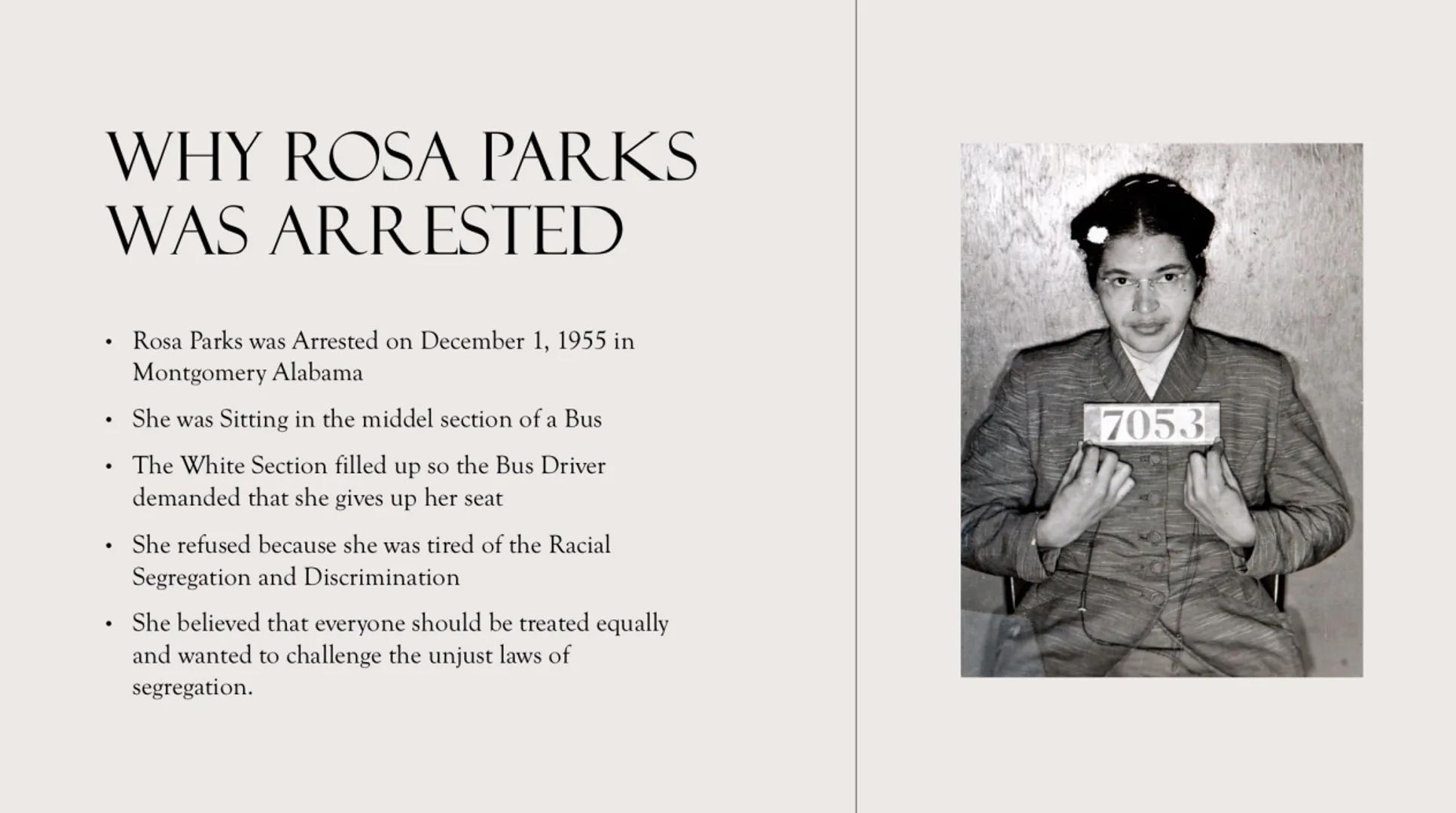 ROSA LOUISE
PARKS BIOGRAPHY
Name: Rosa Louise McCauley Parks
Born 4th February 1913 in Tuskegge Alabama
:
Ethnicity: African American
Parent