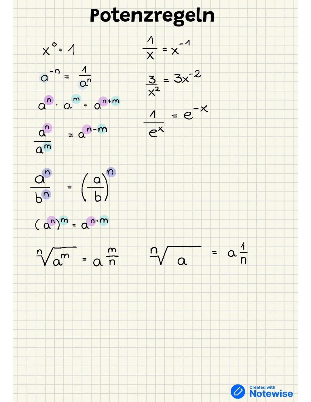Potenzregeln
