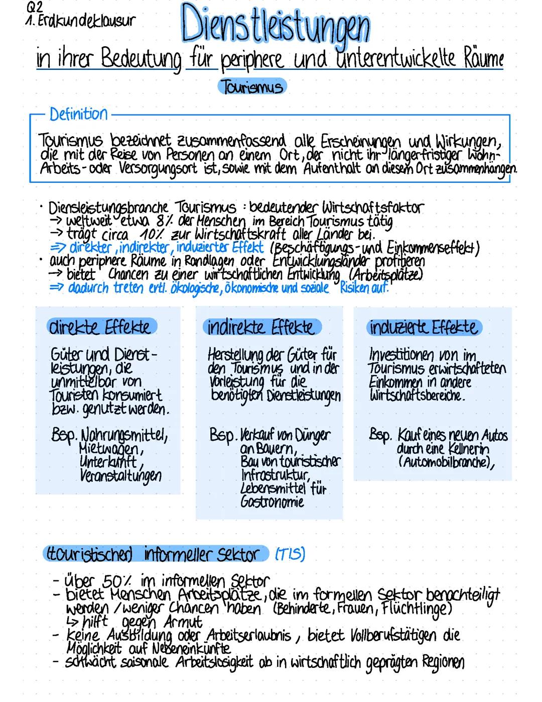 Tourismus Erdkunde LK