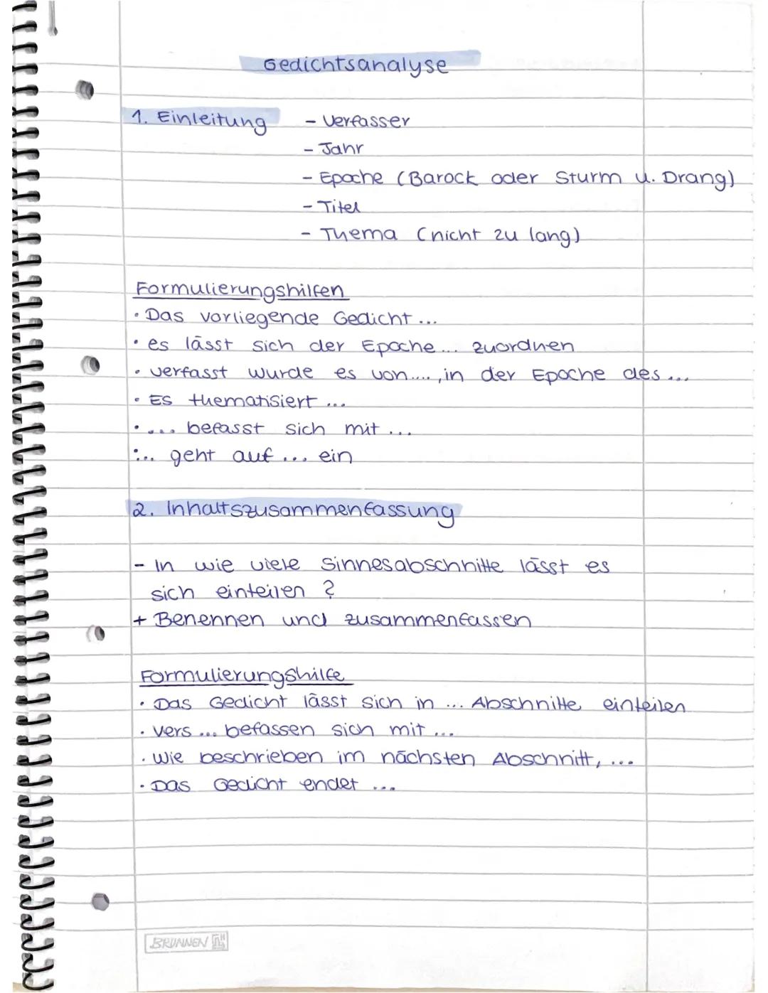 Gedichtsinterpretation schreiben