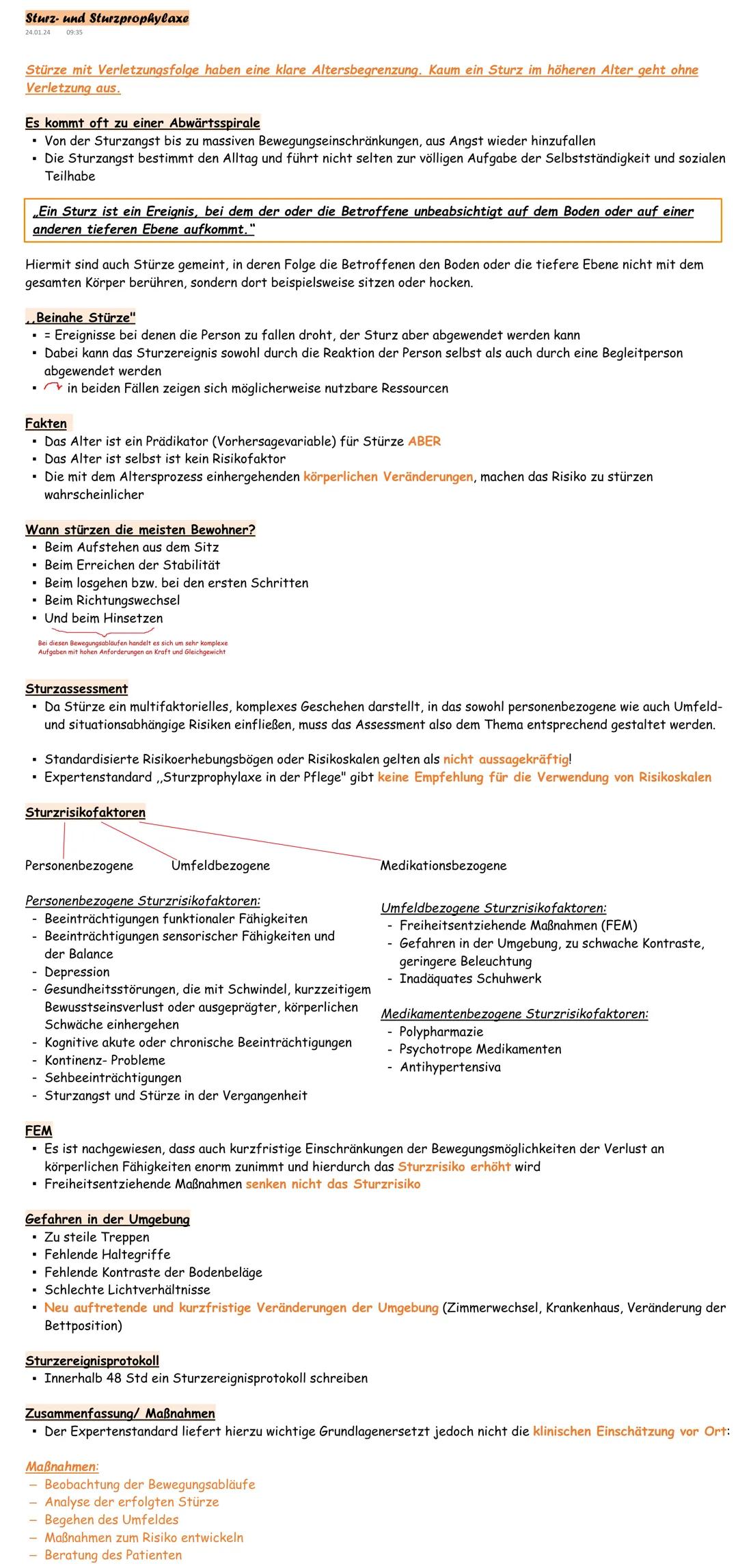 # Sturz- und Sturzprophylaxe
Stürze mit Verletzungsfolge haben eine klare Altersbegrenzung. Kaum ein Sturz im höheren Alter geht ohne
Verle