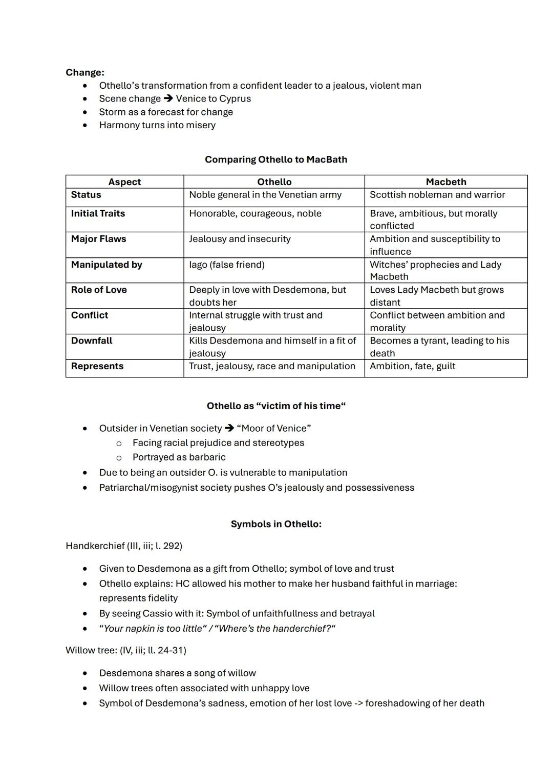 English Q3K3 - Othello
Phrases to use:
For Themes and Character Analysis:
Tragedy, Jealousy, Betrayal, Manipulation, Trust, Honor, Decepti