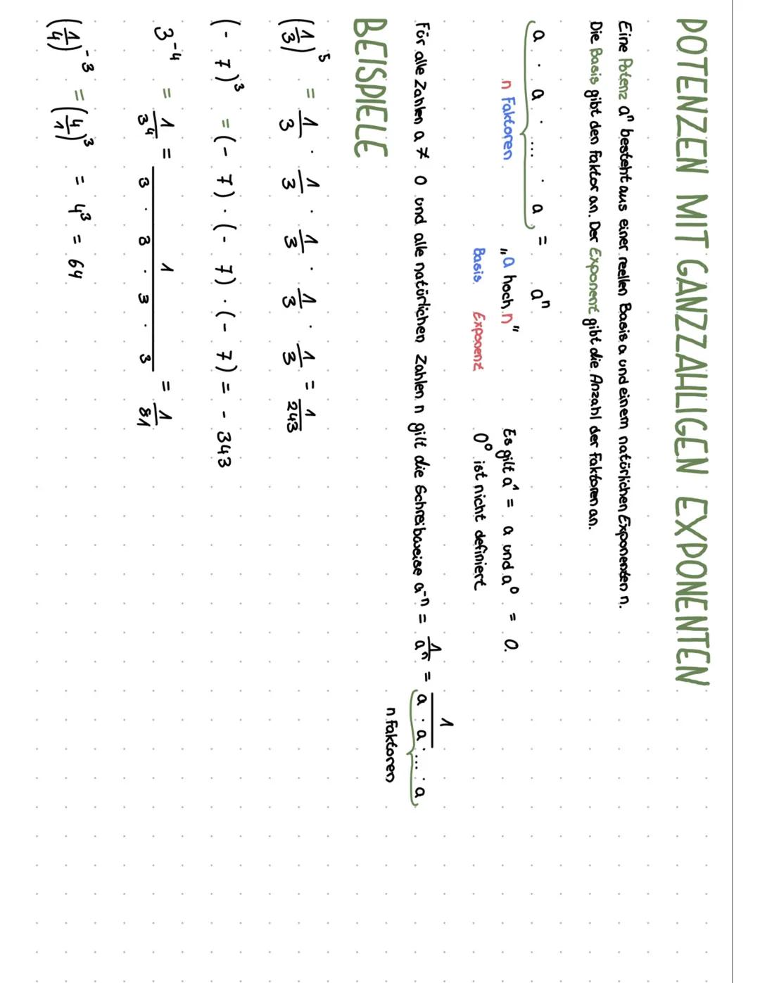 Potenzen mit Ganzzahligen Exponenten