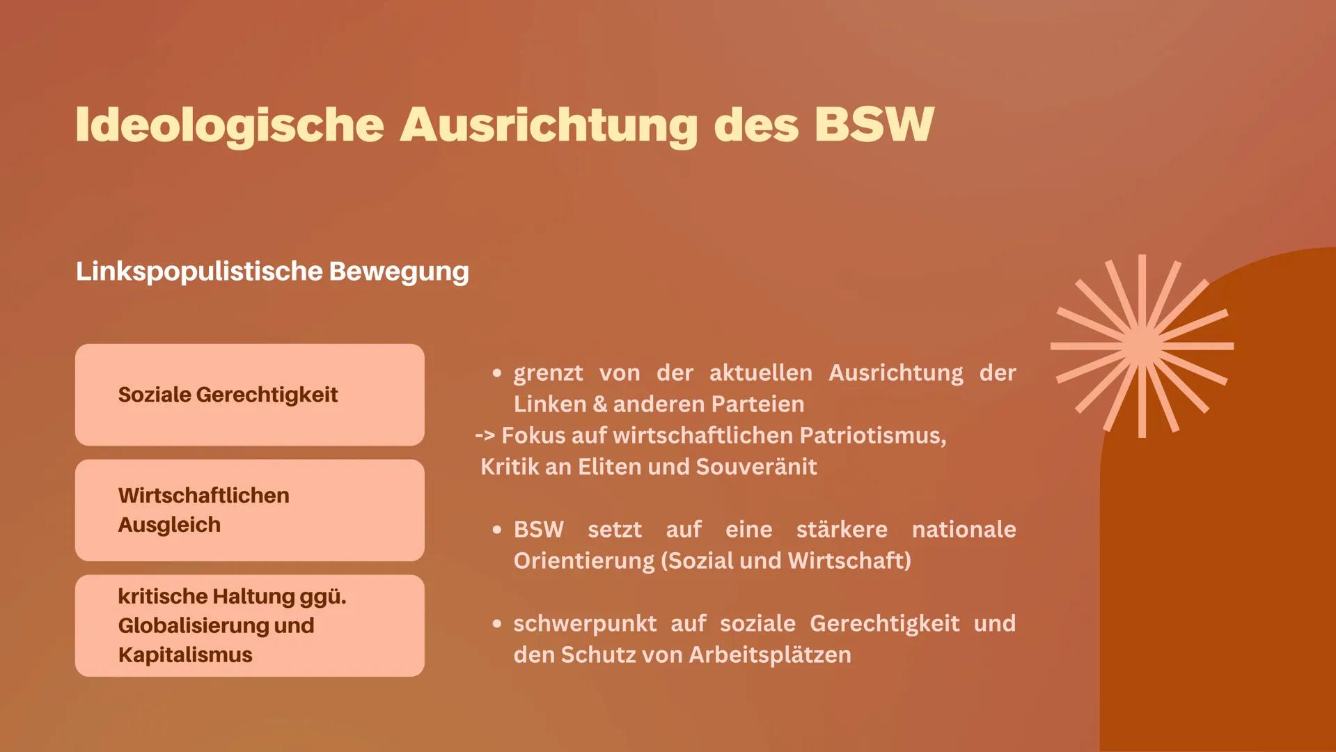 G-GK
<necht
VERNUNFT &
GERECHTIGKEIT
Bündnis Sahra
Wagenknecht
ernunft
erechtigk
Suna Ceken Aufbau
Wer ist Sahra
Wagenknecht?
Ideologische
A