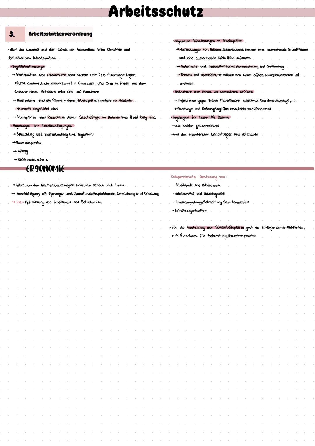 Arbeitsschutz
-Jugendarbeitsschutzgesetz
➡gill für alle Beschäftigten unter 18 Jahren
-Beschäftigungsverbot von Kinder (Personen unter 15. J