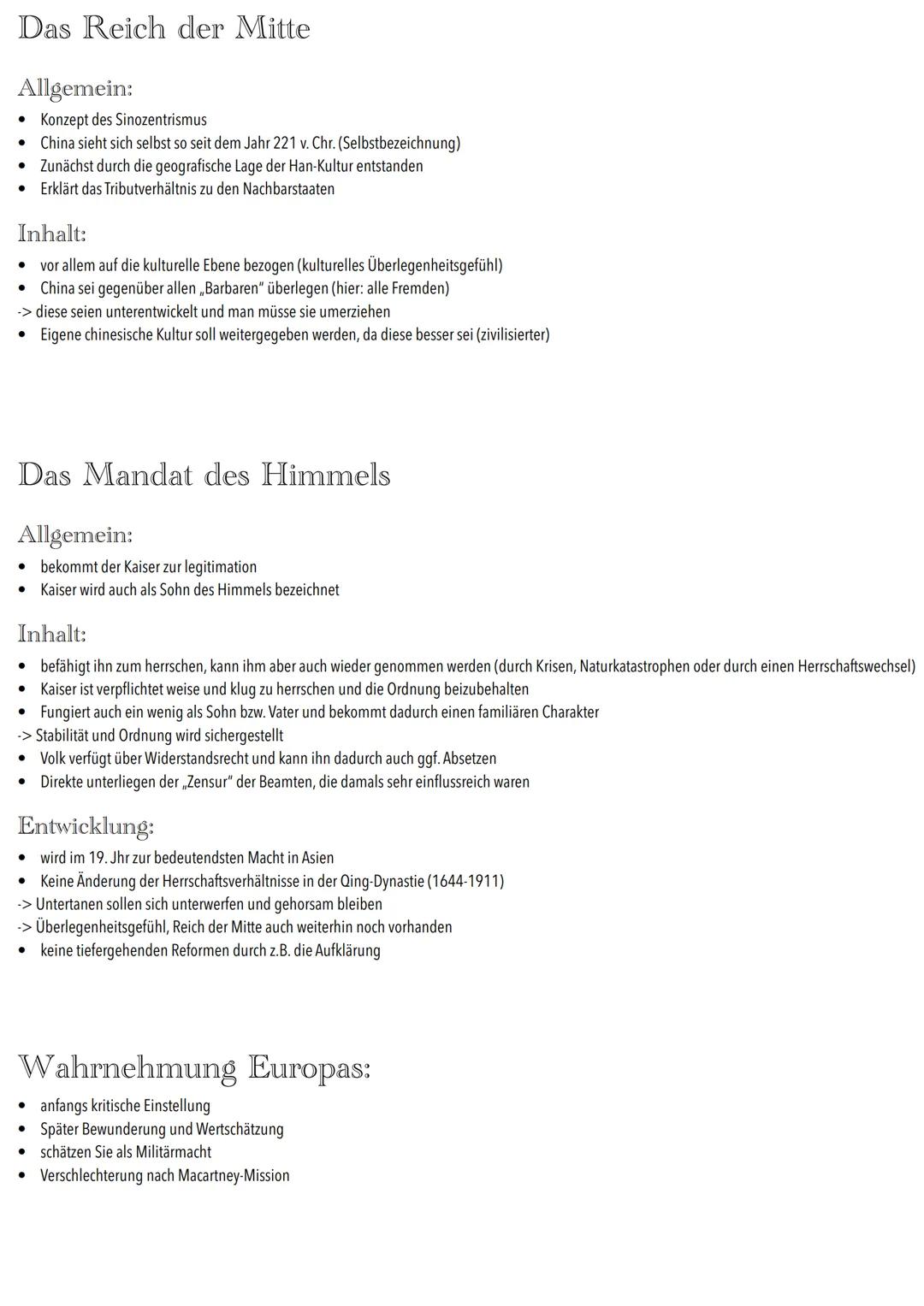 Die Qing Dynastie
Lernzettel Q2 Wechselwirkungen
und
Anpassungsprozesse Der Kampf der Kulturen nach Samuel Huntington
Allgemein:
• Kulturkre