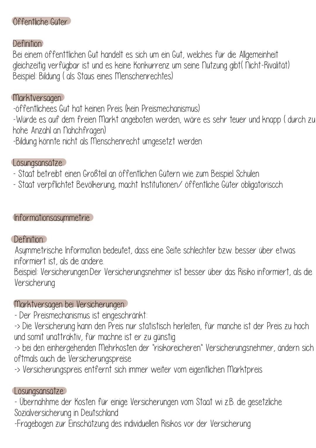 MARKTVERSAGEN
Gründe für Marktversagen
der Preismechanismus funktioniert nicht völlig
- das Marktergebnis ist nicht optional
- der freie mar
