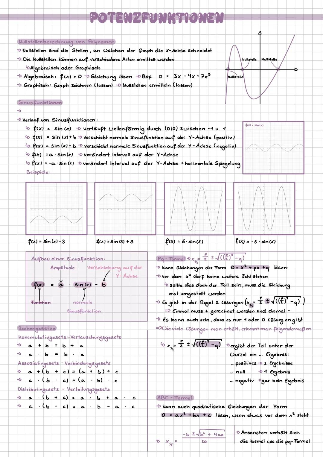 Was ist eine Potenz?
POTENZFUNKTIONEN
Eine Potenz ist die verkürzte Schreibweise für dic Multiplikation: a aa..a
Exponent
=> a" = aaa a...
H