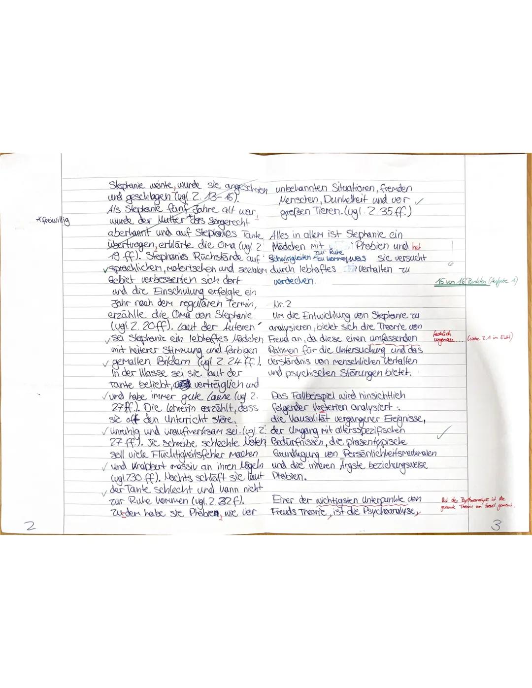 Name: Emma.
Klausur im Fach Erziehungswissenschaft:
Die psychoanalytische Sichtweise auf Entwicklung am
Fallbeispiel,Stephanie"
Datum:
19.09