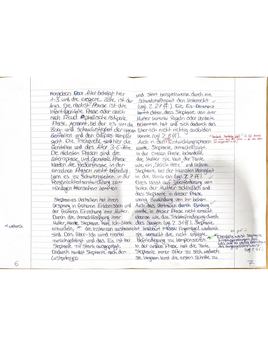 Name: Emma.
Klausur im Fach Erziehungswissenschaft:
Die psychoanalytische Sichtweise auf Entwicklung am
Fallbeispiel,Stephanie"
Datum:
19.09