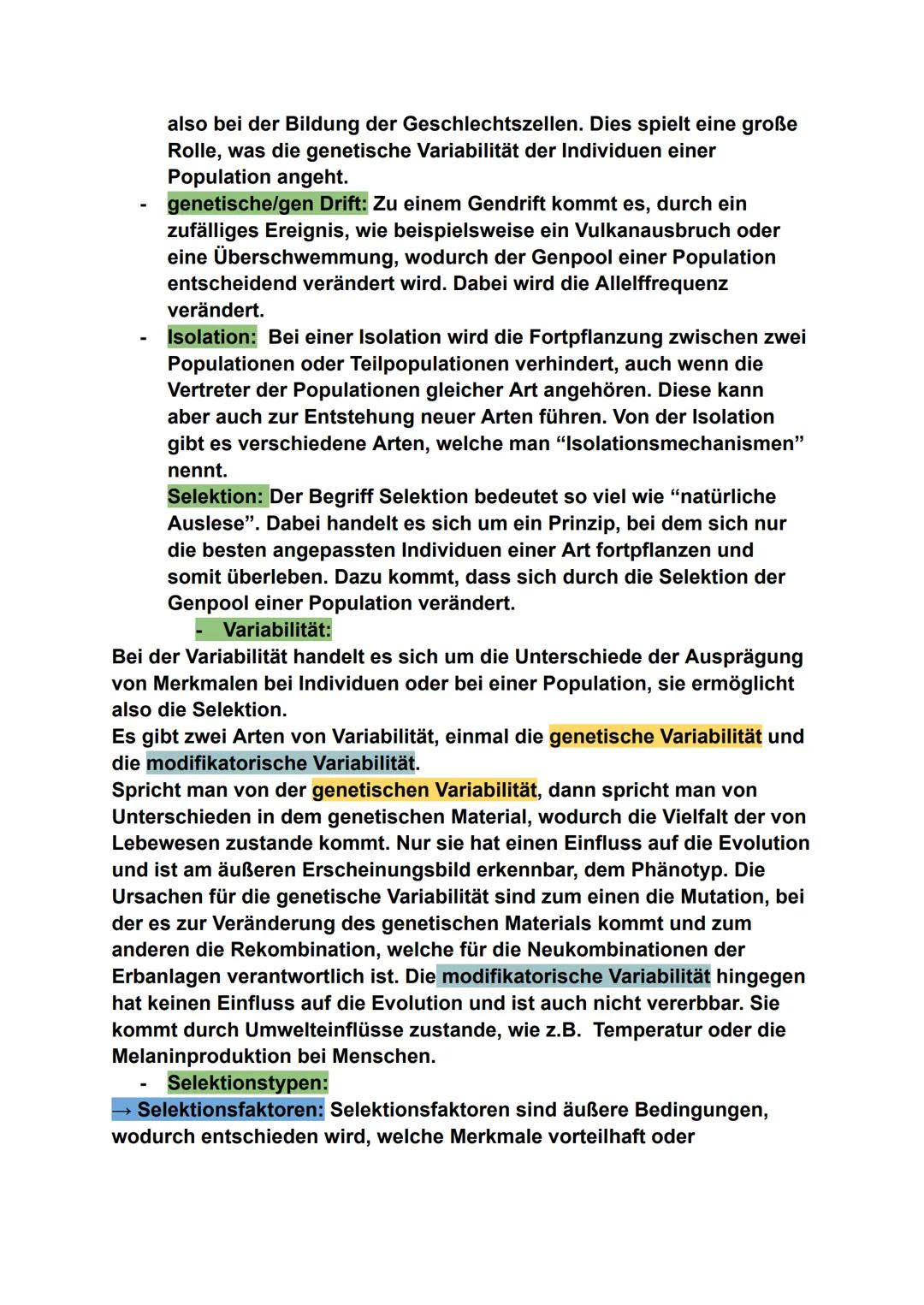 # Biologie - Evolution
## 1. Evolutionstheorien
- Jean Baptiste de Lamarck:
Laut Lamarck passen sich die Arten im Laufe der Zeit an ihre