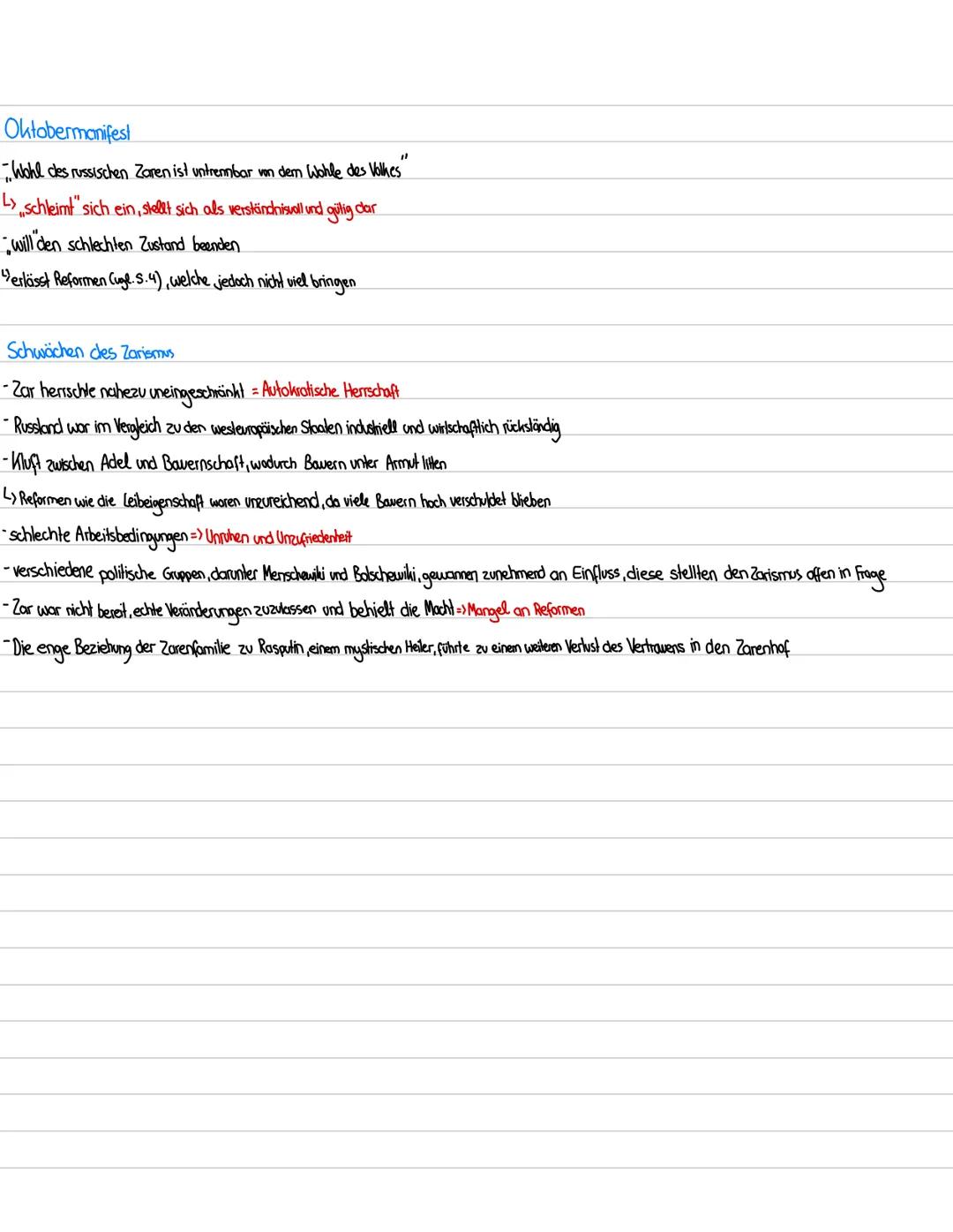 Lernzettel Russische Revolution
Ständegesellschaft
Bawern
-überwiegende Mehrzahl, 80.1
-waren bis 1861 Leibeigene, dann wurde Leibeigenschaf