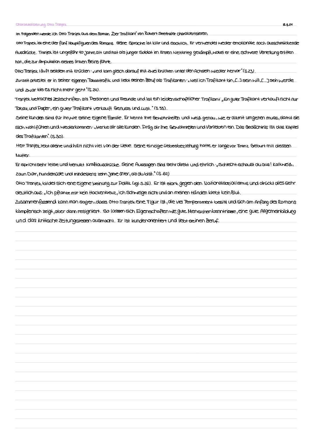 # Charakterisierung Otta Tranyek
Im Folgenden werde ich Otto Trsnjek aus dem Roman Der Trafikant van Robert Seethaler charakterisieren.
Ot