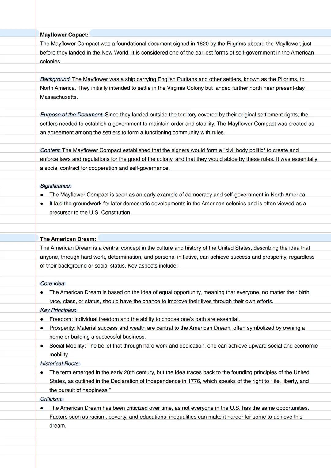 Lernzettel 1 - Q1
First settlers of America:
General Information:
- Period: European colonization of North America began in the early 16th