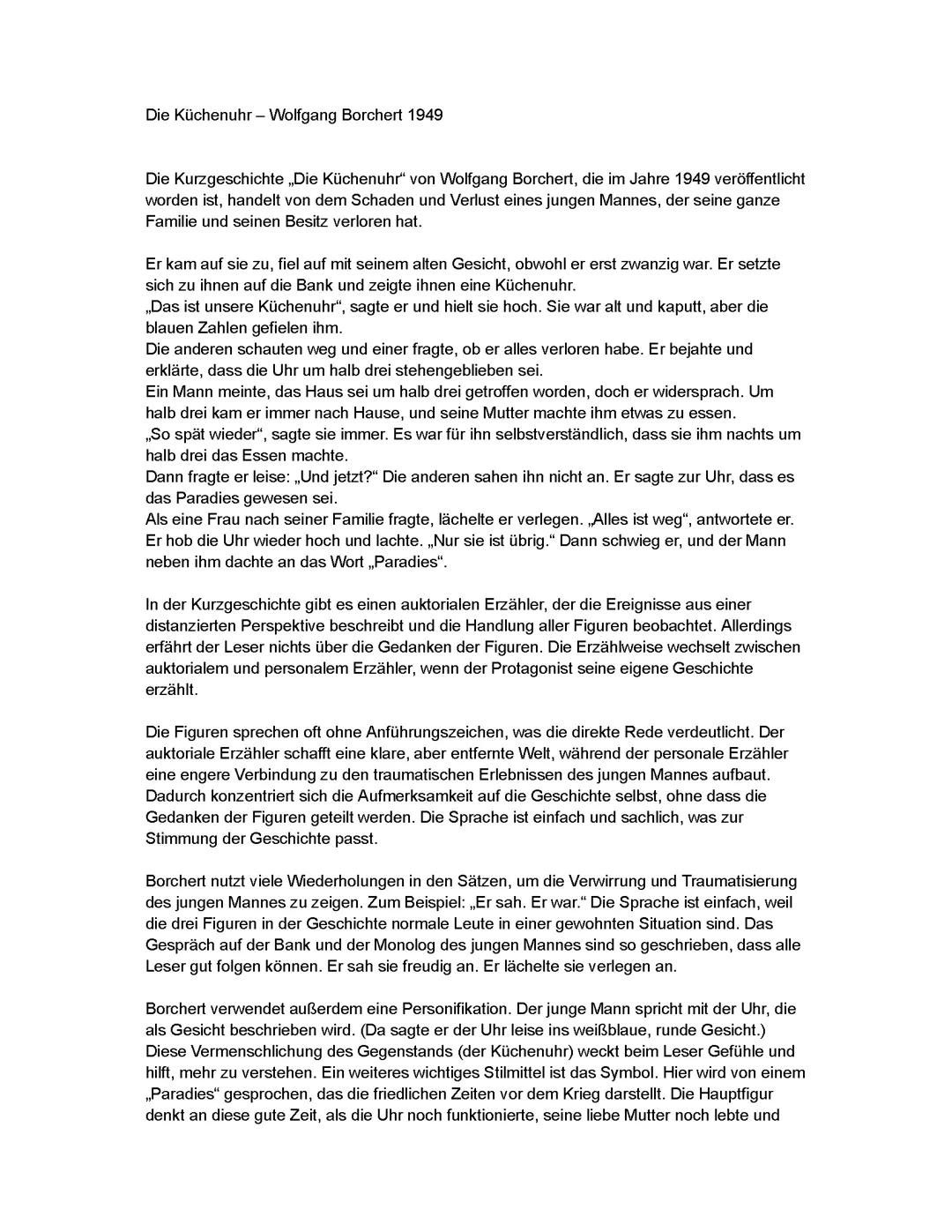 Küchenuhr  von Wolfgang Borchert