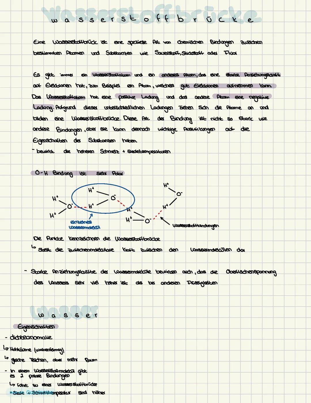 Wasserstoffbrücken Chemie