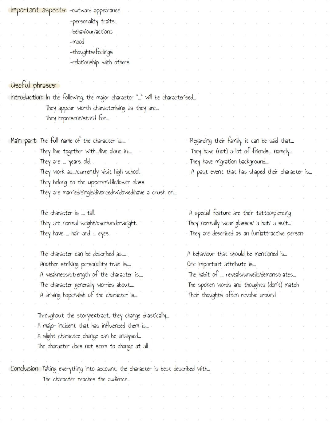 # Characterization
What is a characterization?
A characterization is a literary device that describes how a character is presented and deve