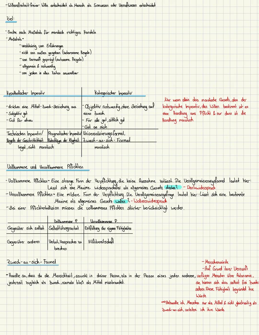 # Ethik
kategorische Imperativ
Universalisierungsformel:
-Normolive Ethik-> Vernunftethik - Deontologische Ethik - Gesinnungsethink
Das