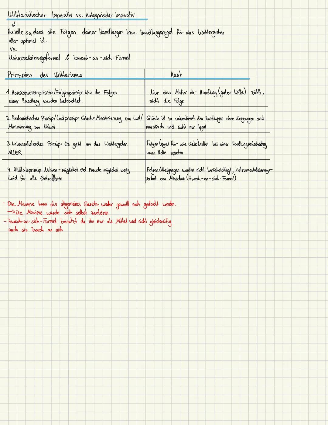 # Ethik
kategorische Imperativ
Universalisierungsformel:
-Normolive Ethik-> Vernunftethik - Deontologische Ethik - Gesinnungsethink
Das